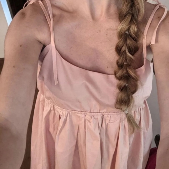 Fashion Nova Vintage line Mila Baby doll Dress Peach Barbie core - Picture 4 of 6